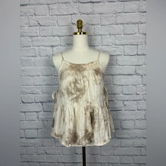 NWT Aerie Boho Babydoll Tie Dye Tank Top Lace Crochet size S - Picture 2 of 7